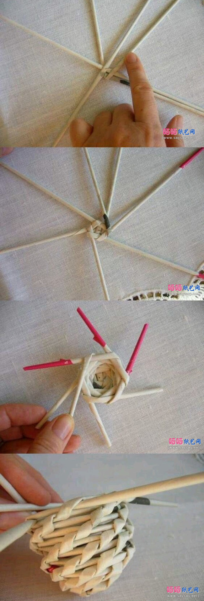 用纸藤手工编织彩色漂亮的彩蛋教程方法