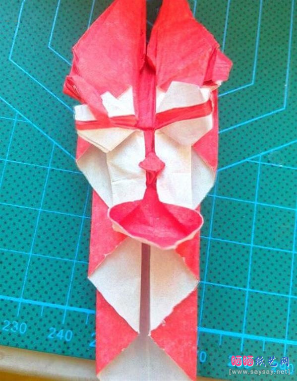 复杂形象的小丑面具手工折纸实拍图文教程