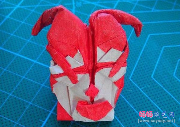 复杂形象的小丑面具手工折纸实拍图文教程