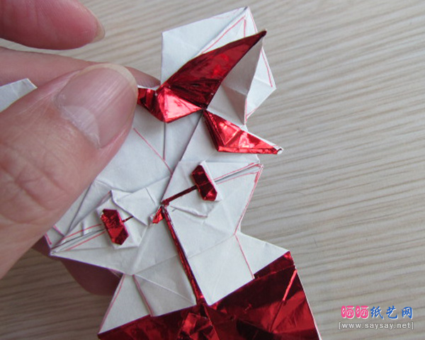 可爱的蝴蝶结KITTY猫折纸教程步骤36