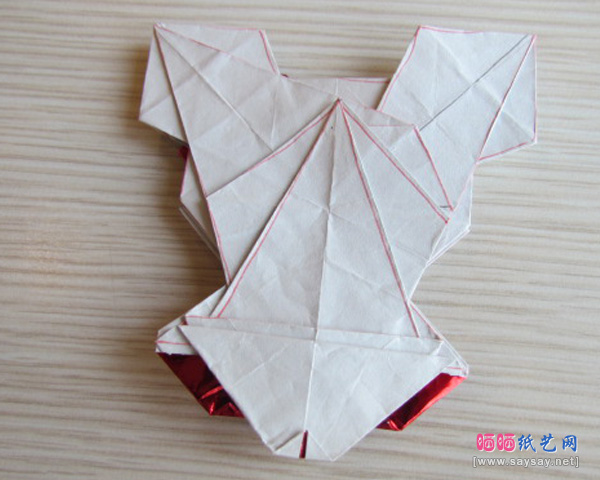 可爱的蝴蝶结KITTY猫折纸教程步骤51