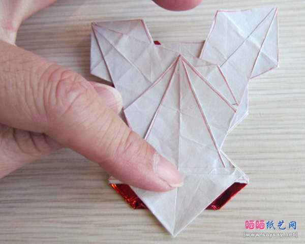 可爱的蝴蝶结KITTY猫折纸教程步骤50