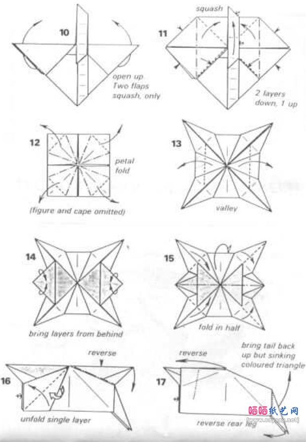 形象的斗牛士折纸教程步骤3-晒宝纸艺网