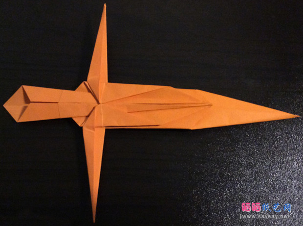 宝剑手工折纸图文教程步骤14