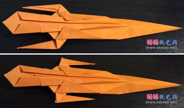 宝剑手工折纸图文教程步骤16