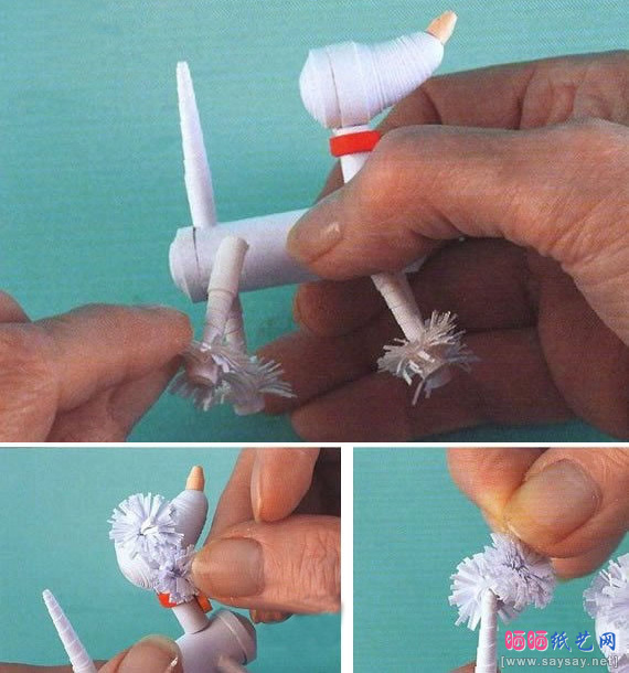 如何DIY简单神气贵宾犬衍纸手工制作步骤4