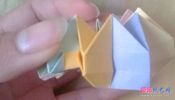 漂亮烟花折纸手工实拍教程步骤33