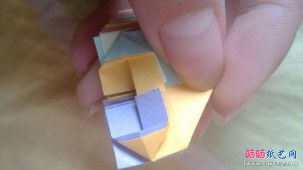 漂亮烟花折纸手工实拍教程步骤29