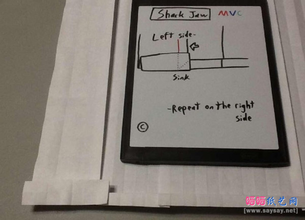 鲨鱼嘴手工折纸实拍教程图片步骤11