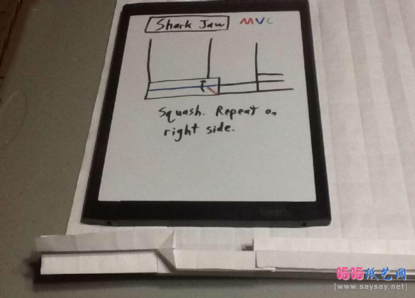 鲨鱼嘴手工折纸实拍教程图片步骤17