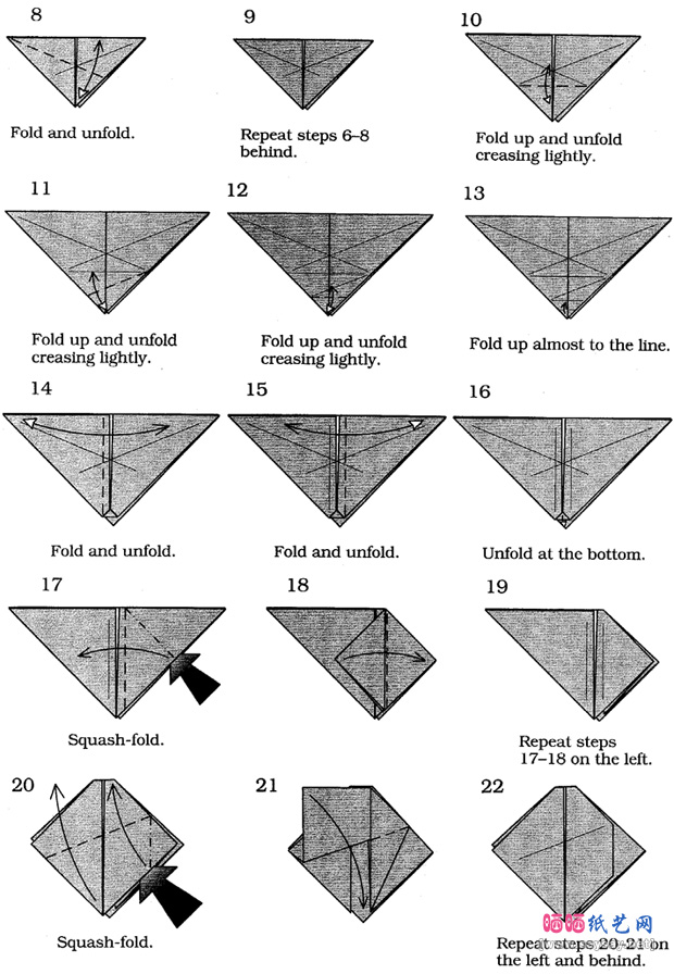 John Montroll的双色浣熊折纸图谱教程图片步骤2