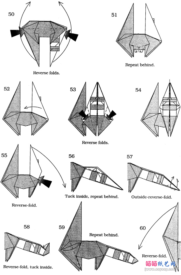John Montroll的双色浣熊折纸图谱教程图片步骤5