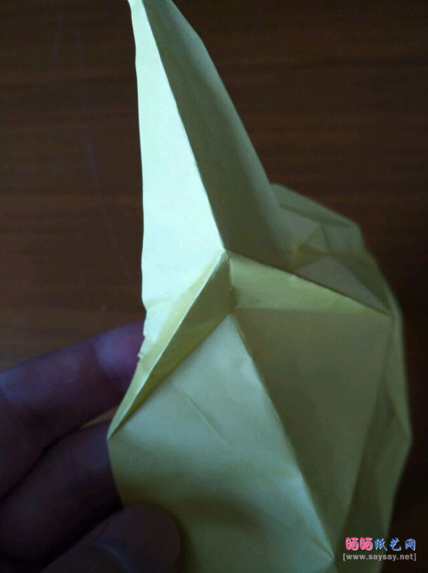 可爱的兔子帽折纸实拍教程聚拢图片步骤4