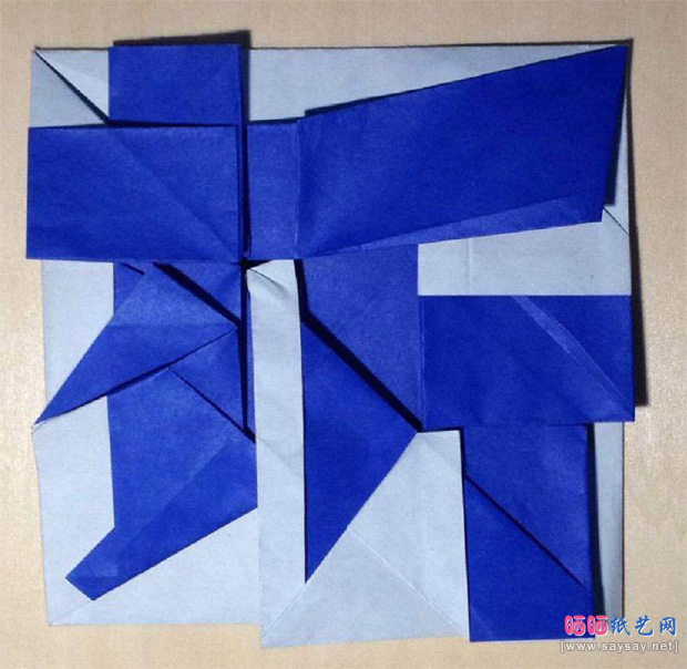 汉字折纸之“折”字的折法实拍教程