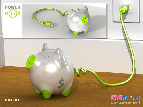 奇妙的绿色环保小发明-教小朋友付电费的电能小猪