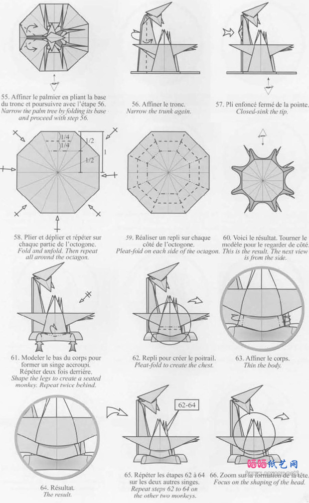 NicolasTerry的折纸教程三智猴纸艺制作步骤6-www.saybb.net