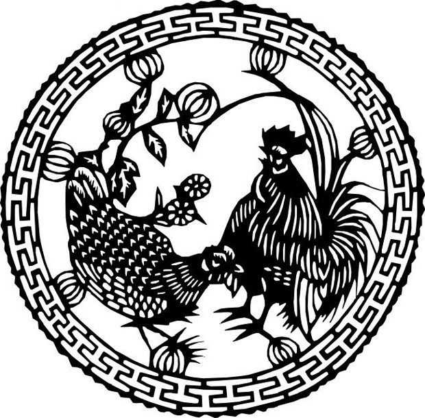 30多款鸡年剪纸图案素材大全8
