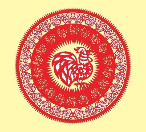 30多款鸡年剪纸图案素材大全10