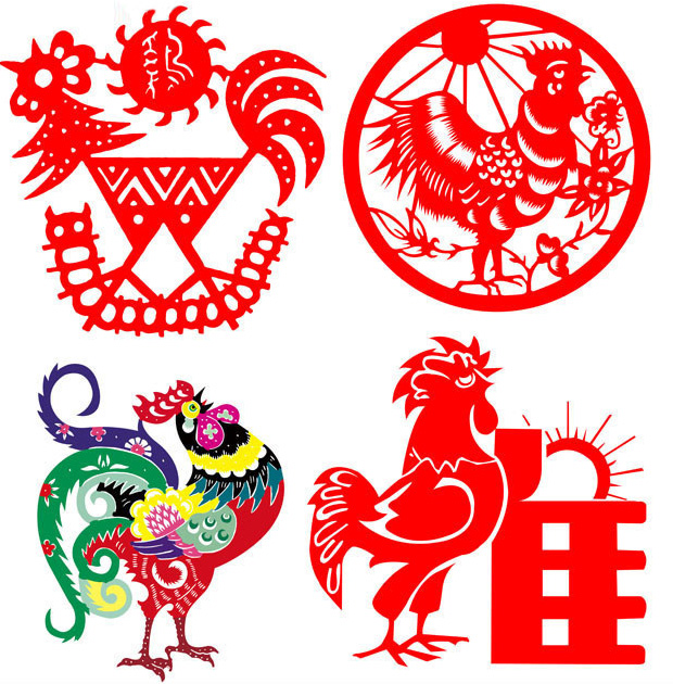 30多款鸡年剪纸图案素材大全9
