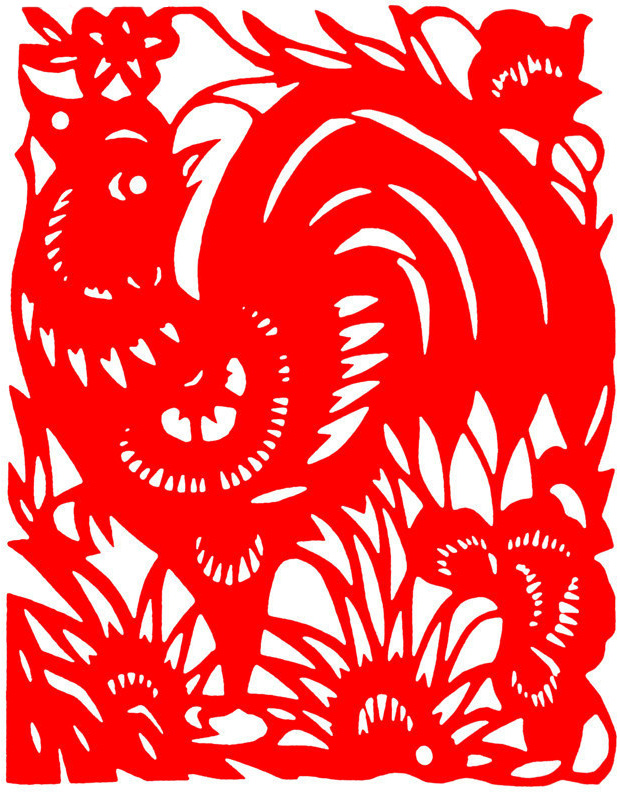 30多款鸡年剪纸图案素材大全15