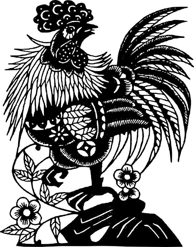 30多款鸡年剪纸图案素材大全19