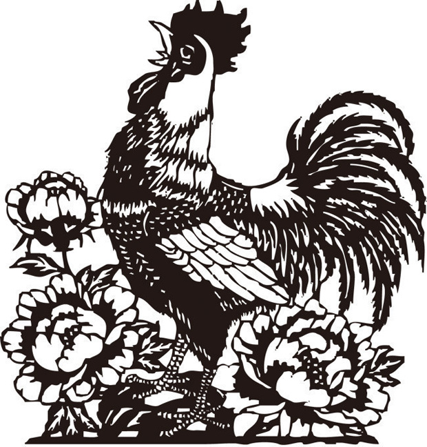 30多款鸡年剪纸图案素材大全18