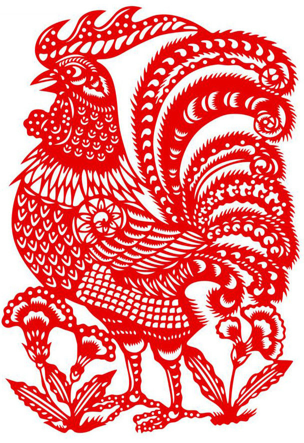 30多款鸡年剪纸图案素材大全23