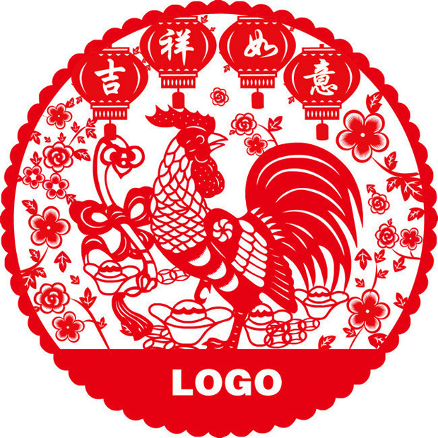 30多款鸡年剪纸图案素材大全24