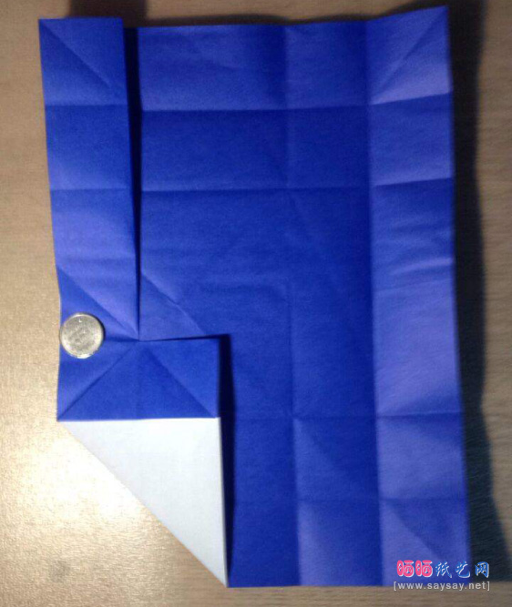 “纸”字的折法实拍教程图片步骤6-www.saybb.net