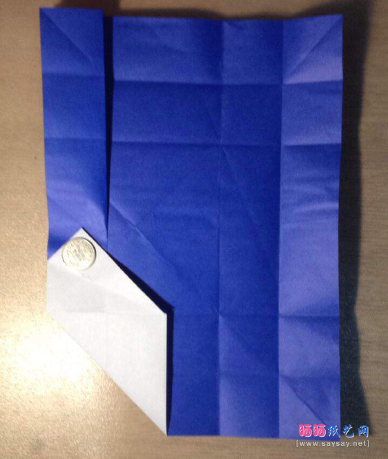 “纸”字的折法实拍教程图片步骤9-www.saybb.net