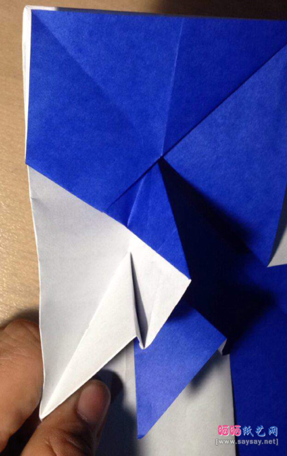“纸”字的折法实拍教程图片步骤24-www.saybb.net