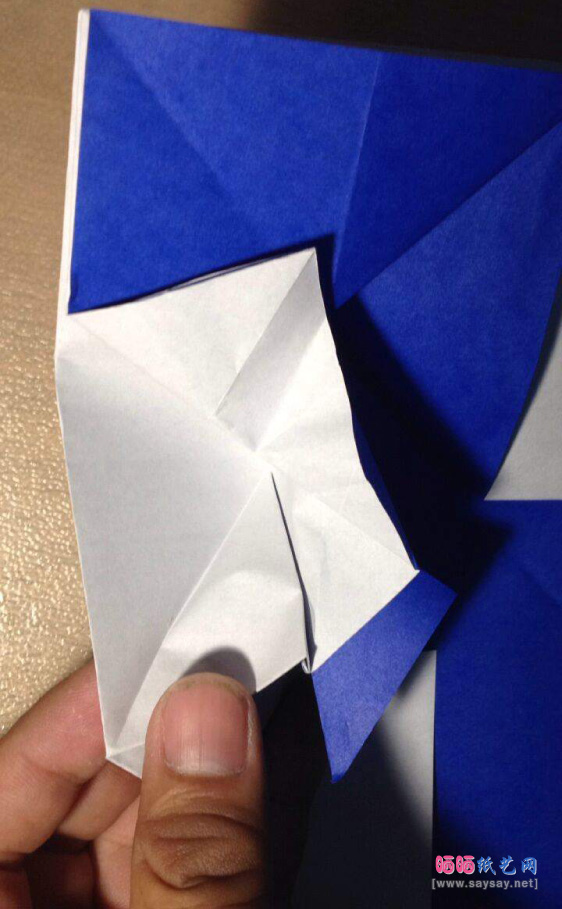 “纸”字的折法实拍教程图片步骤23-www.saybb.net