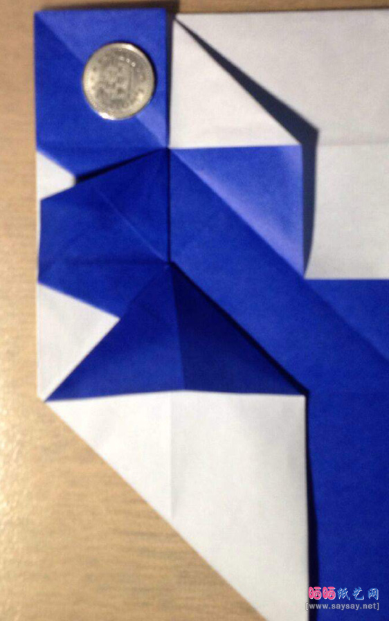 “纸”字的折法实拍教程图片步骤28-www.saybb.net