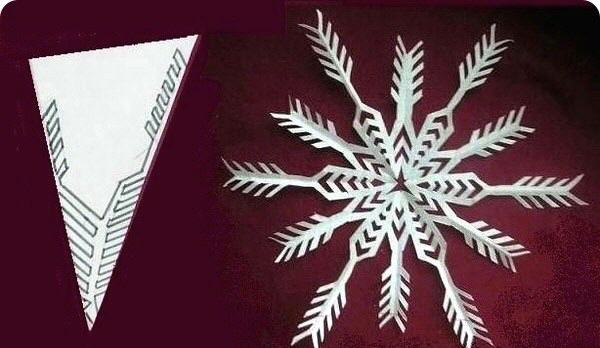 简单的剪纸教程雪花图案及成品图8-www.saybb.net