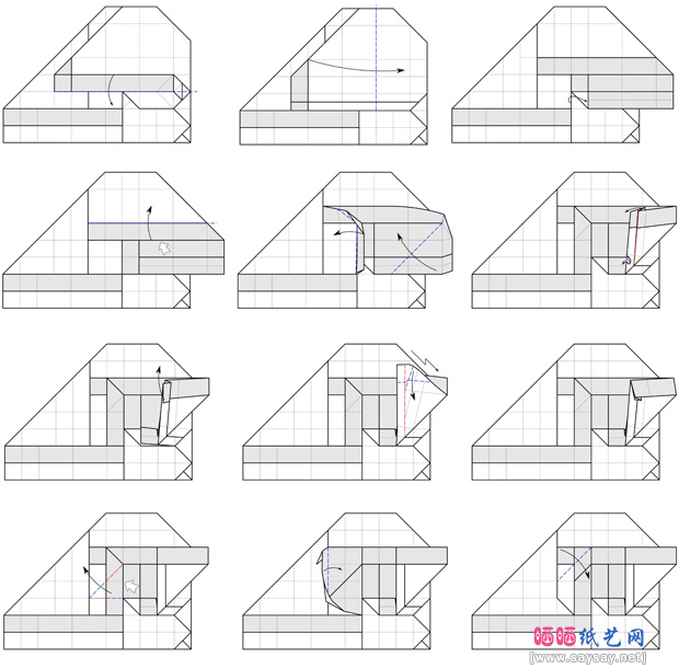 组合折纸八卦图图片步骤4-WWW.SAYSAY.NET