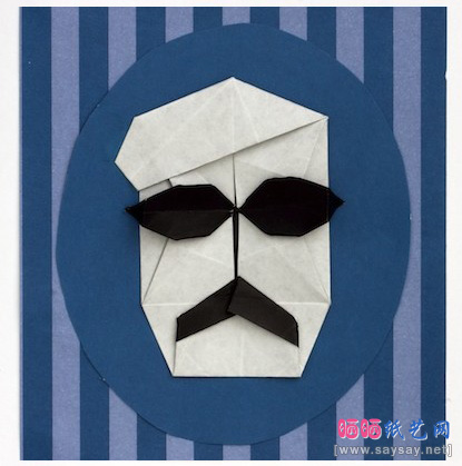酷酷的爸爸手工折纸图谱教程完成效果图-www.saybb.net