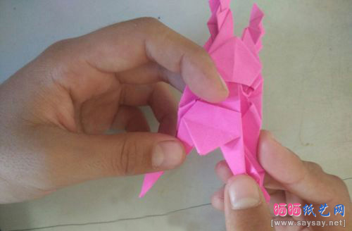 变形金刚机器人折纸实拍教程图片步骤18