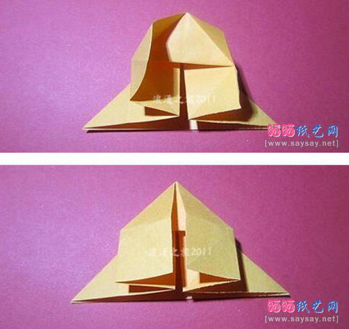 儿童手工立体乌龟折纸实拍教程图片步骤6