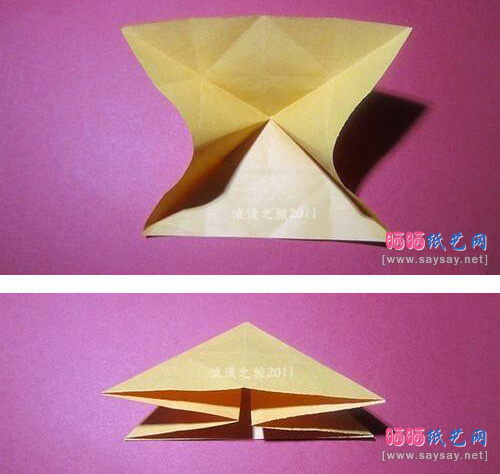 儿童手工立体乌龟折纸实拍教程图片步骤5