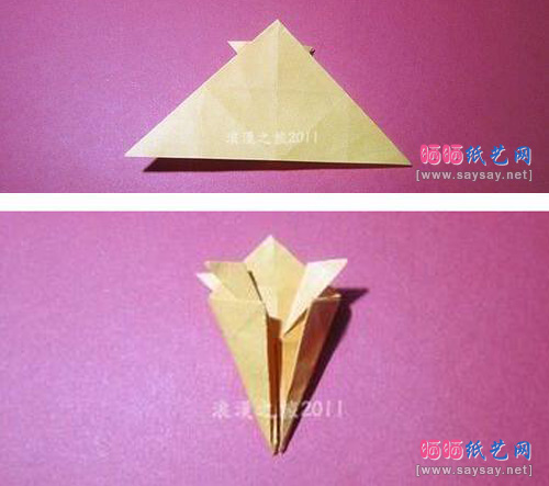 儿童手工立体乌龟折纸实拍教程图片步骤12