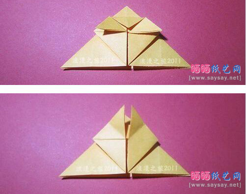 儿童手工立体乌龟折纸实拍教程图片步骤9