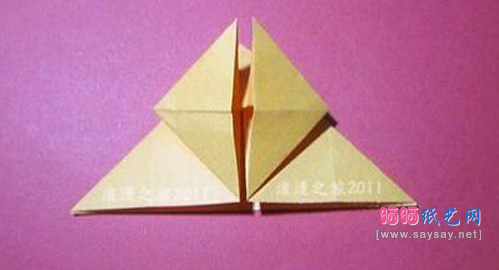 儿童手工立体乌龟折纸实拍教程图片步骤8-1