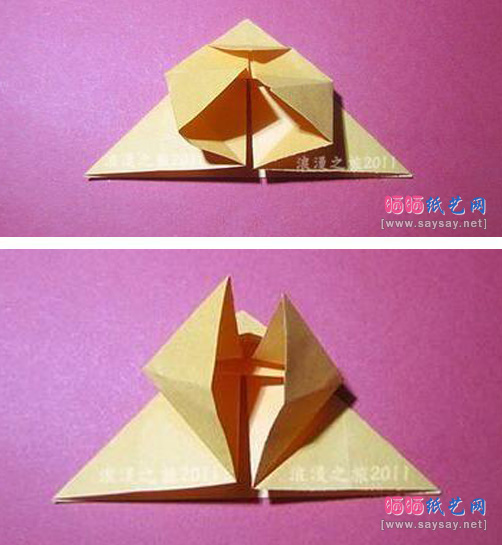 儿童手工立体乌龟折纸实拍教程图片步骤8