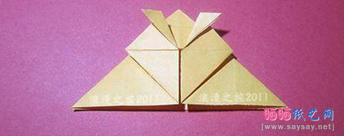 儿童手工立体乌龟折纸实拍教程图片步骤10