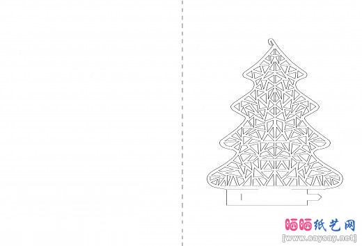 精致纸雕制作圣诞树剪纸图纸下载2-www.saybb.net