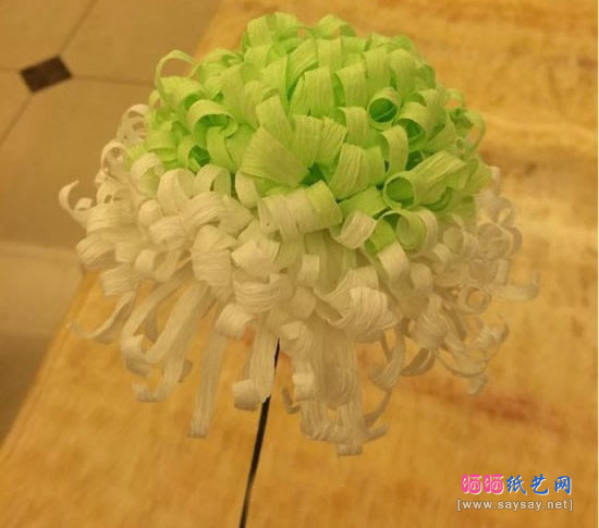 重阳节DIY皱纹纸制作漂亮菊花-WWW.SAYSAY.NET