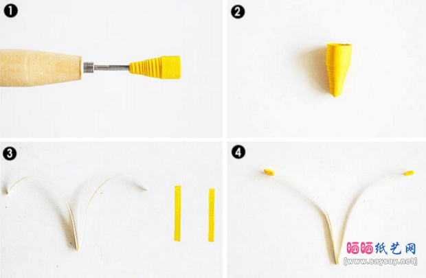 精美纸艺制作蝶恋花衍纸画的做法步骤6-www.saybb.net