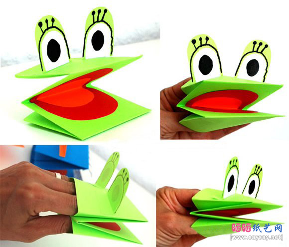 简单又好玩的动物指套玩具折纸-www.saybb.net