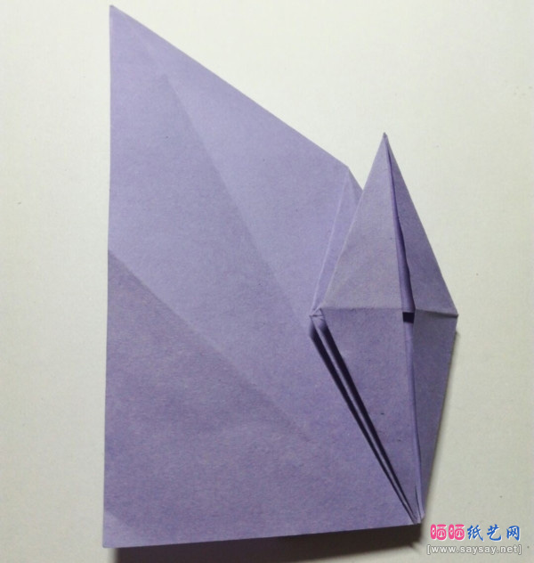 超级奇怪的三头千纸鹤折纸图文教程-www.saybb.net