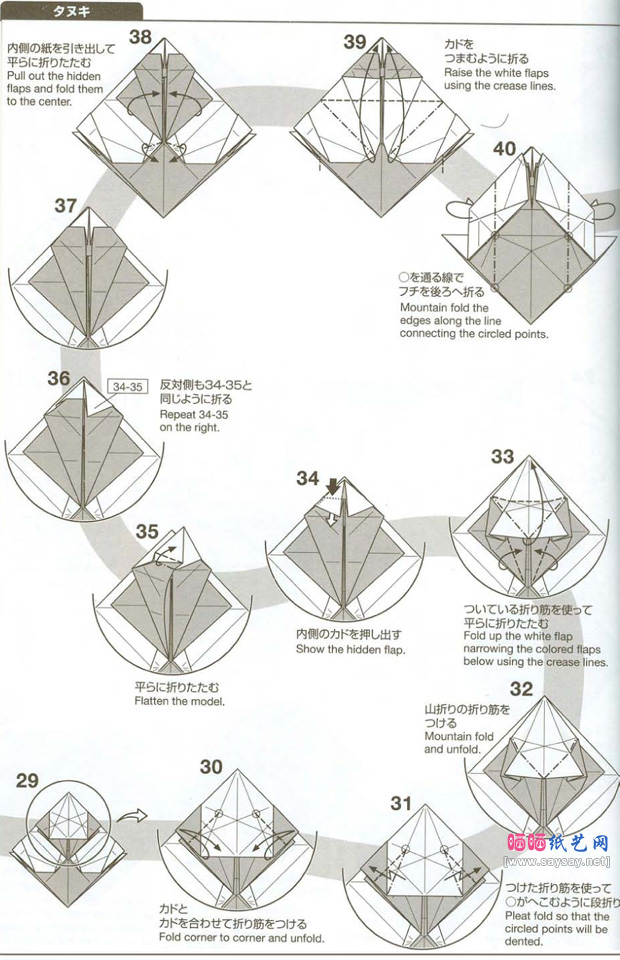 神谷哲史的动物折纸教程--貉的折法-www.saybb.net